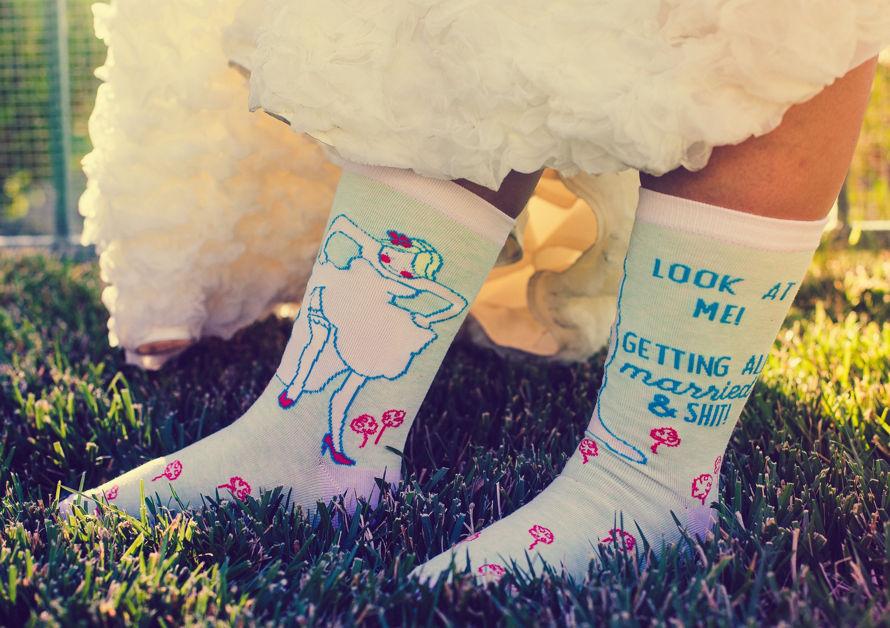 Getting Married and Shit Just Married Weddings Socks Funky Socks Bride Novelty Socks Womens Bachelorette Gift Vintage Couple Graphic Tee – Aesthetic Look · Must-Have Style