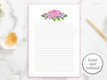 Pink Floral Stationery Purple Floral Printable Stationery Paper Floral Blank Paper and Lined Paper Journal Note Paper Watercolor Graphic Tee – Premium Graphic · Trending Graphic Apparel