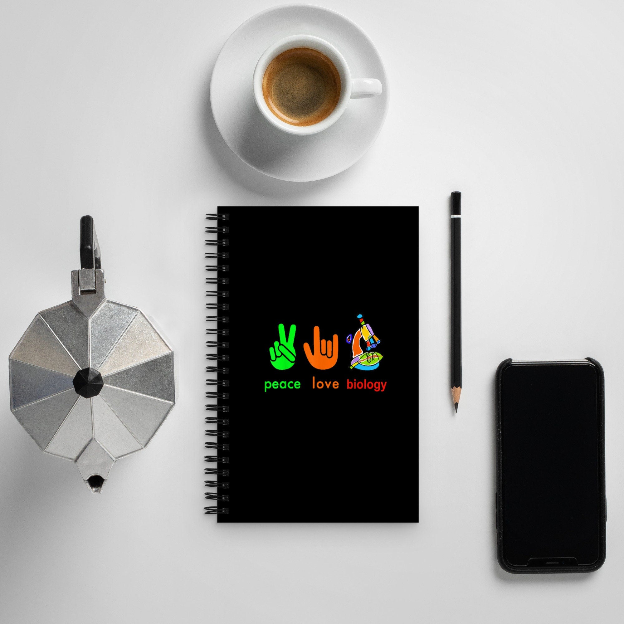 Peace Love Biology Spiral notebook Graphic Tee – Cozy Vibes · Perfect For Daily Wear