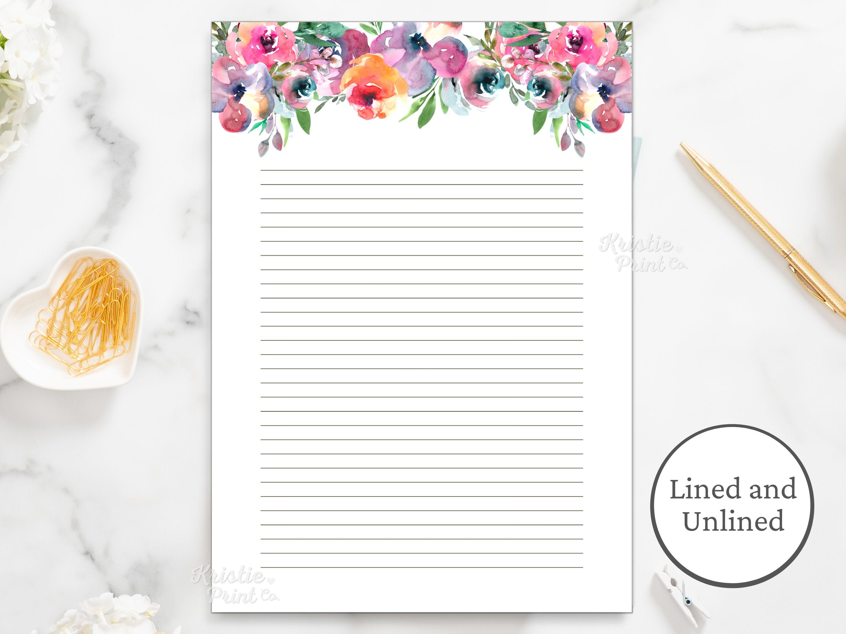 Bright Floral Stationery Journal Paper Wedding Stationery Lined Note Paper Blank Writing Paper Printable Stationery Printable Paper Graphic Tee – Premium Graphic · Trending Graphic Apparel