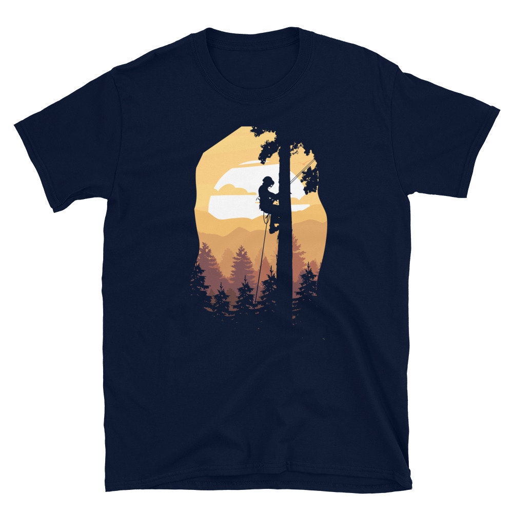 Retro Sunset Tree Climber Arborist T Shirt Graphic Tee – Soft Feel · Must-Have Style
