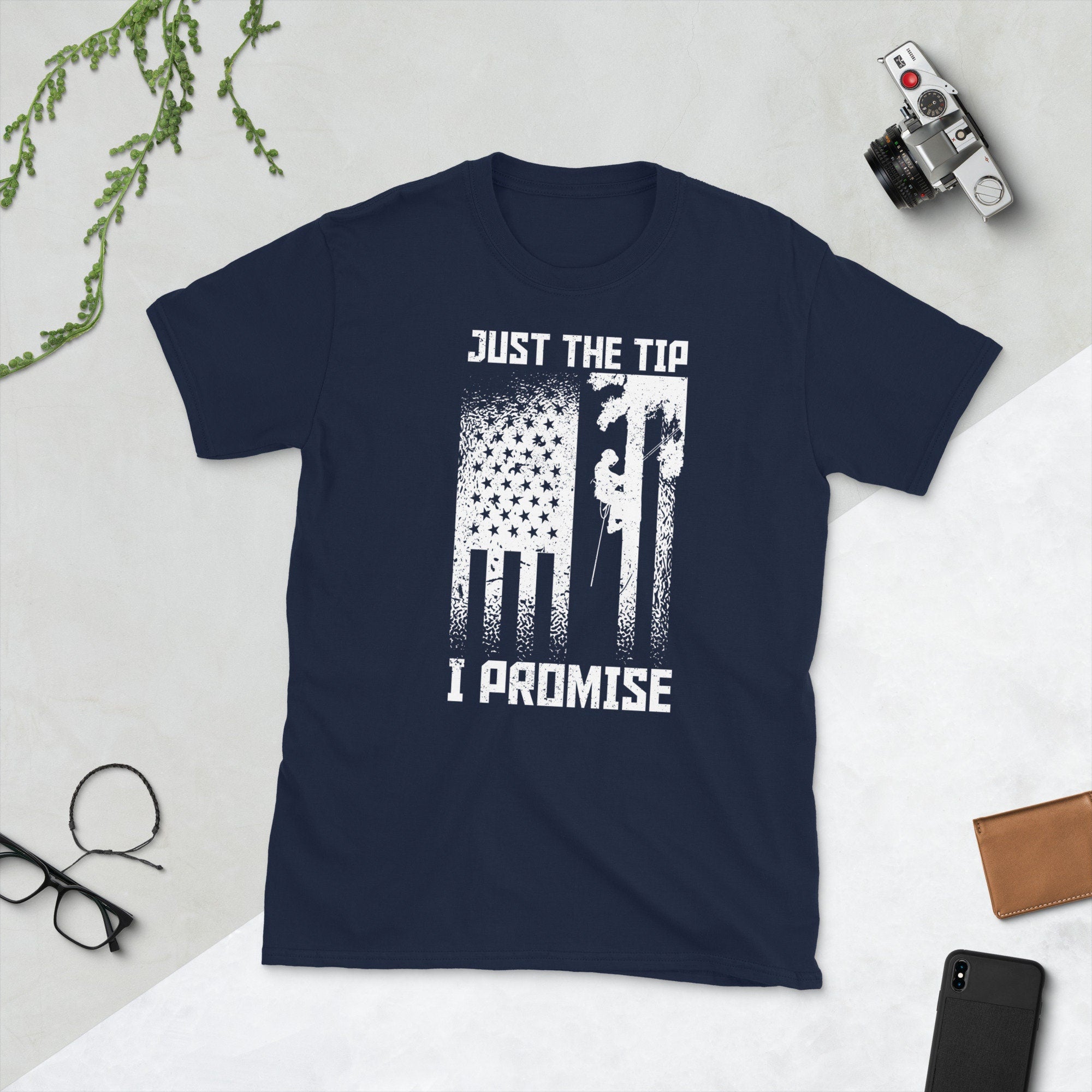Tree Climber US Flag Just The Tip T Shirt Graphic Tee – Warm & Stylish · Top Pick For Any Outfit