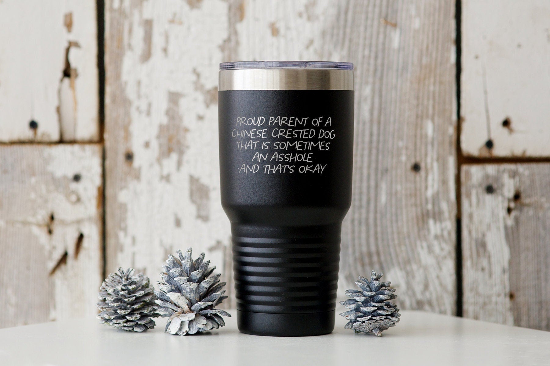 Chinese Crested Dog Mom Dad Owner Lover Tumbler Funny Appreciation Gifts Wine Lover Travel Coffee Mug Birthday Gift For Men and Women Graphic Tee – Bold Style · High-Quality Print