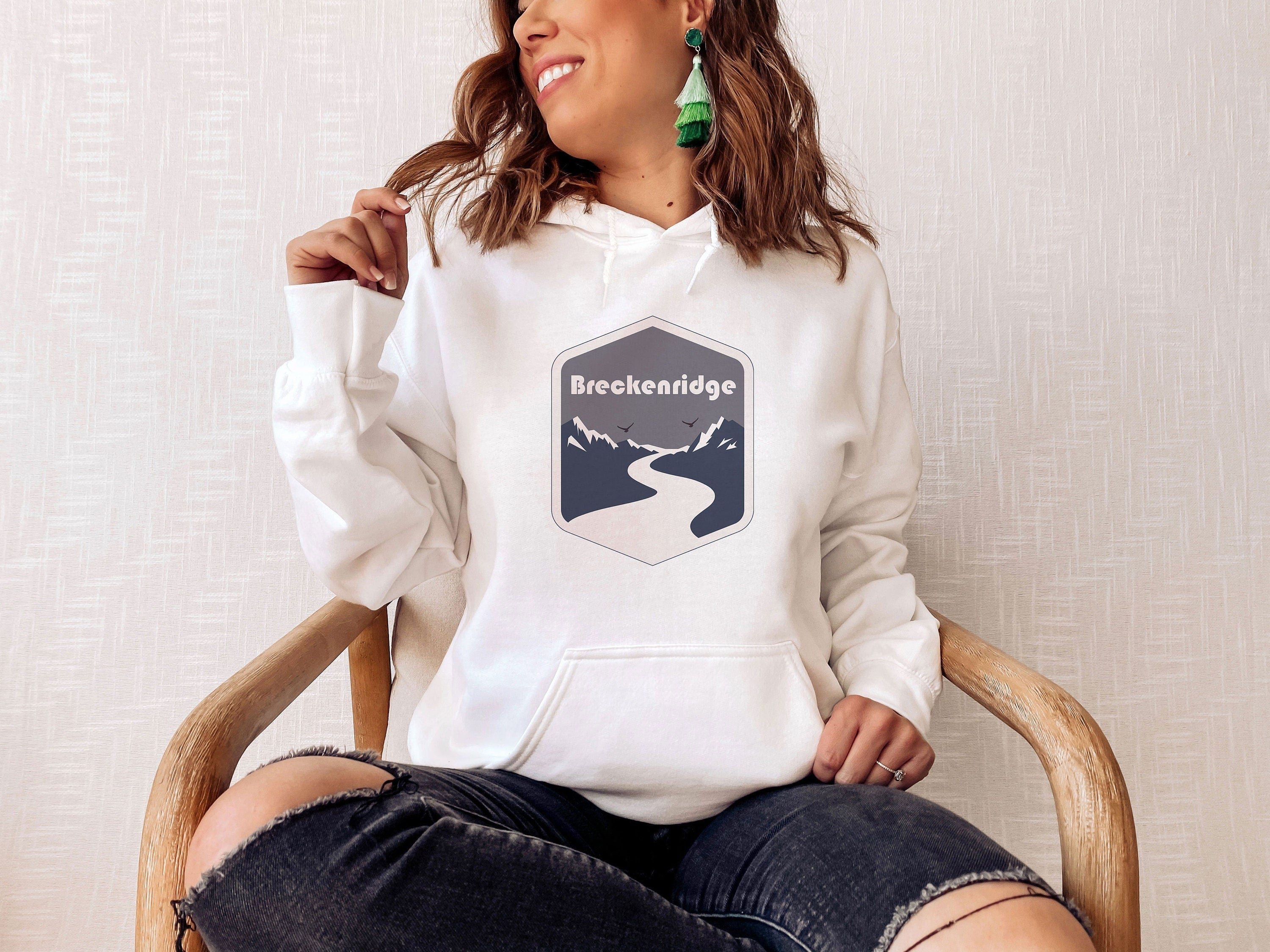 Breckenridge Colorado Hoodie Unisex Mountain Road Hooded Breckenridge Sweatshirt Personalization Available Hoodie – Feel-Good Design · Great Gift For Fans