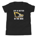 Life Is Better In The Mud Excavator Boy Shirt Graphic Tee – Warm & Stylish · Perfect For Daily Wear