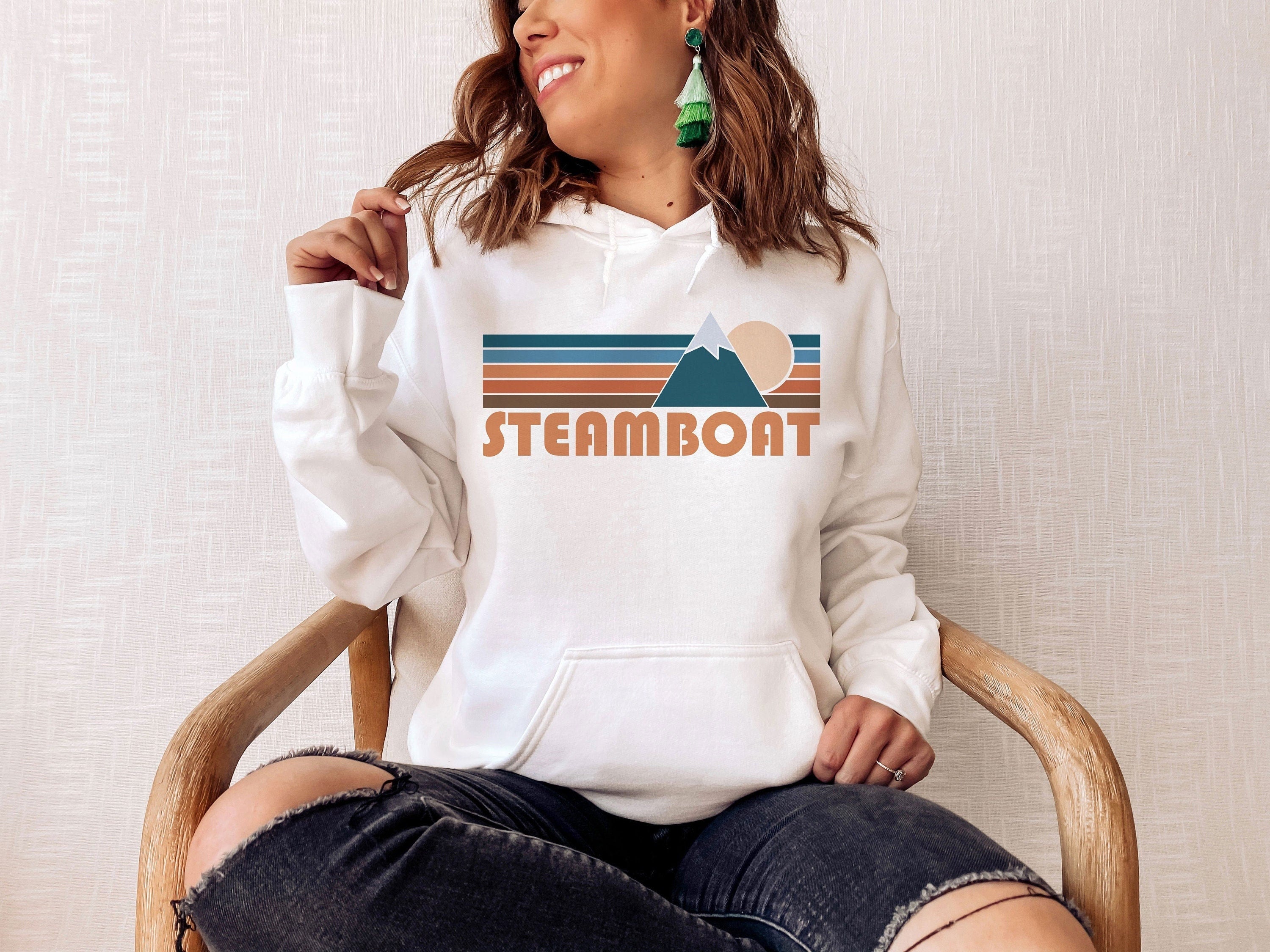 Steamboat Colorado Hoodie Retro Mountain Unisex Steamboat Sweatshirt Personalization Available Hoodie – Easygoing Wear · Trending Graphic Apparel