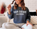 San Diego California Sweatshirt Paint Text San Diego Crewneck Sweatshirt Personalization Available Sweatshirt – Cozy Vibes · Perfect For Daily Wear