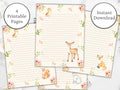 Woodland Stationary Digital Note Paper Download Writing Paper Deer Fox Rabbit Owl Squirrel Printable Stationery Set Penpal Letters Graphic Tee – Warm & Stylish · Must-Have Style