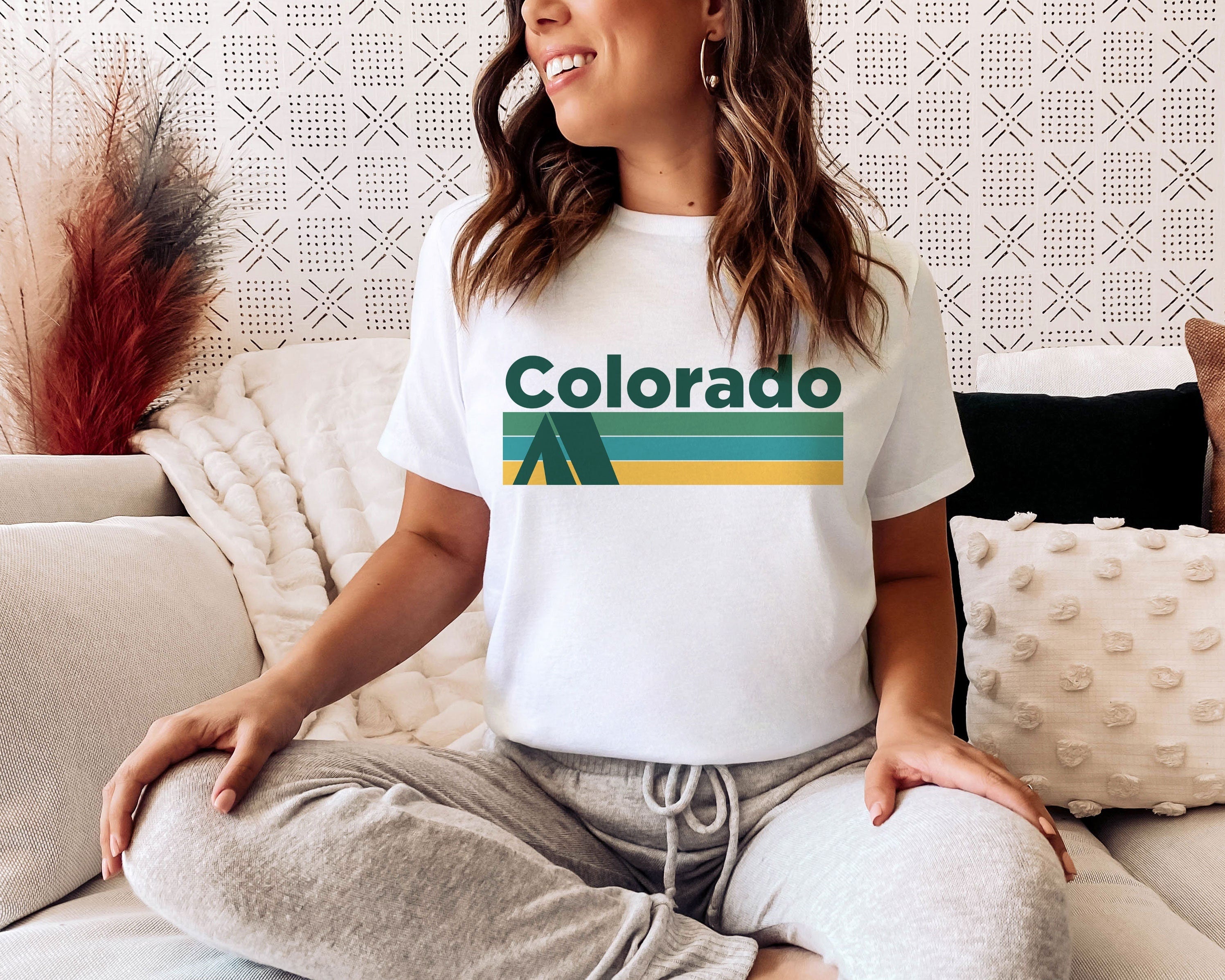 Colorado Shirt Retro Camping Adult Unisex Colorado T Shirt Personalization Available Graphic Tee – Warm & Stylish · Perfect For Daily Wear