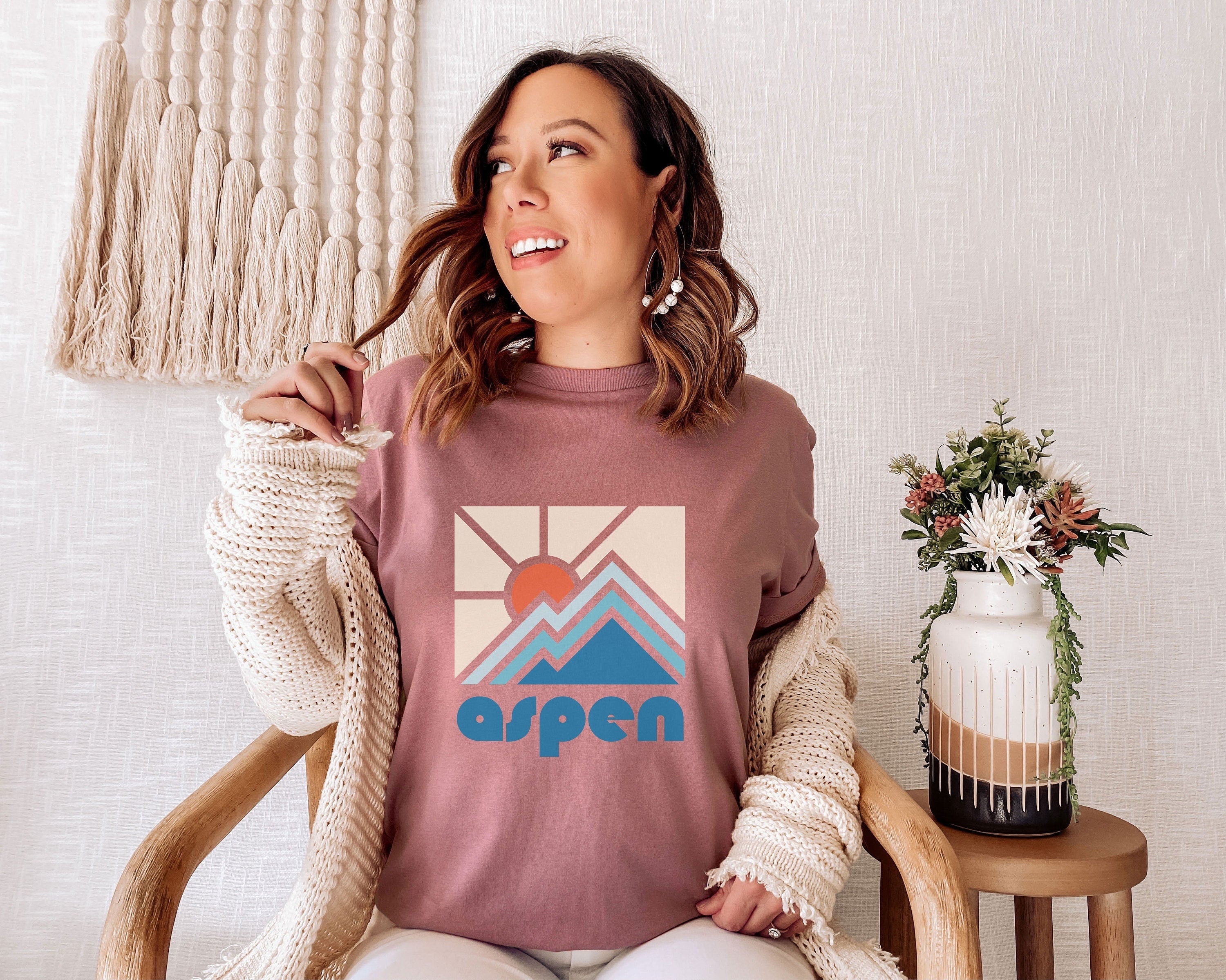 Aspen Shirt Colorado Retro TShirt Colorful Colorado tee Aspen Mountain Shirt Personalization Available Graphic Tee – Bold Style · Top Pick For Any Outfit