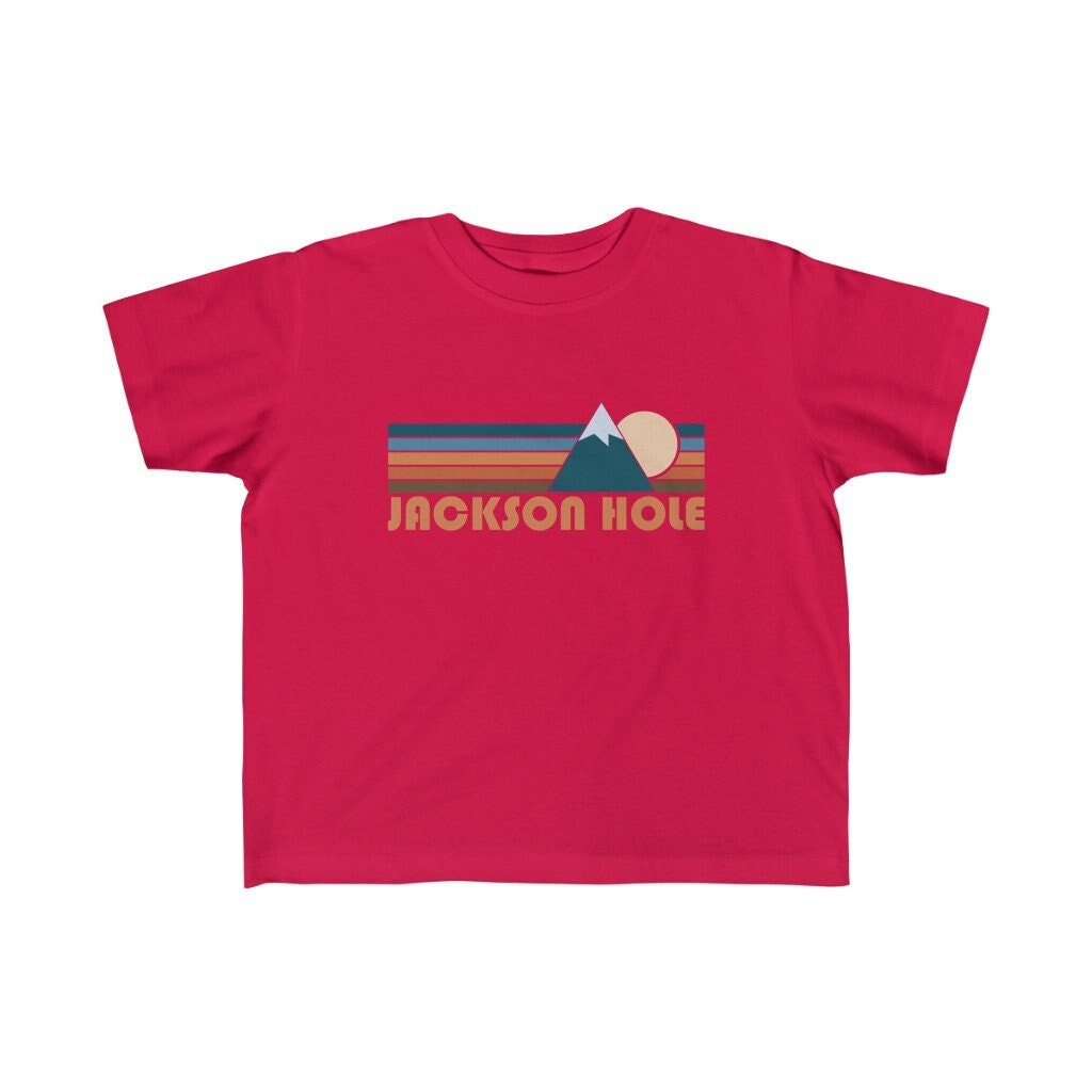 Jackson Hole Wyoming Toddler Shirt Retro Mountain Jackson Hole Toddler TShirt Personalization Available Graphic Tee – Warm & Stylish · Top Pick For Any Outfit