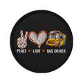 Peace Love School Bus Driver Embroidered patches Graphic Tee – Warm & Stylish · Must-Have Style