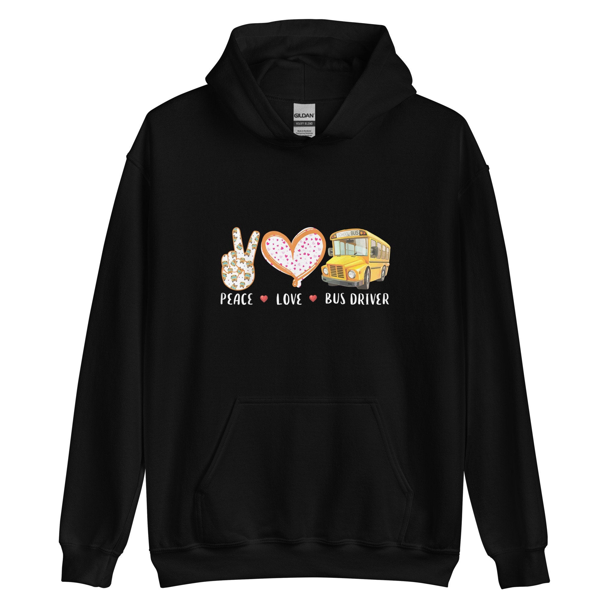 Peace Love School Bus Driver Unisex Hoodie Hoodie – Aesthetic Look · Must-Have Style