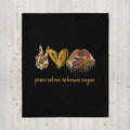 Peace Love Brown Sugar Lips Throw Blanket Graphic Tee – Bold Style · Trending Graphic Apparel