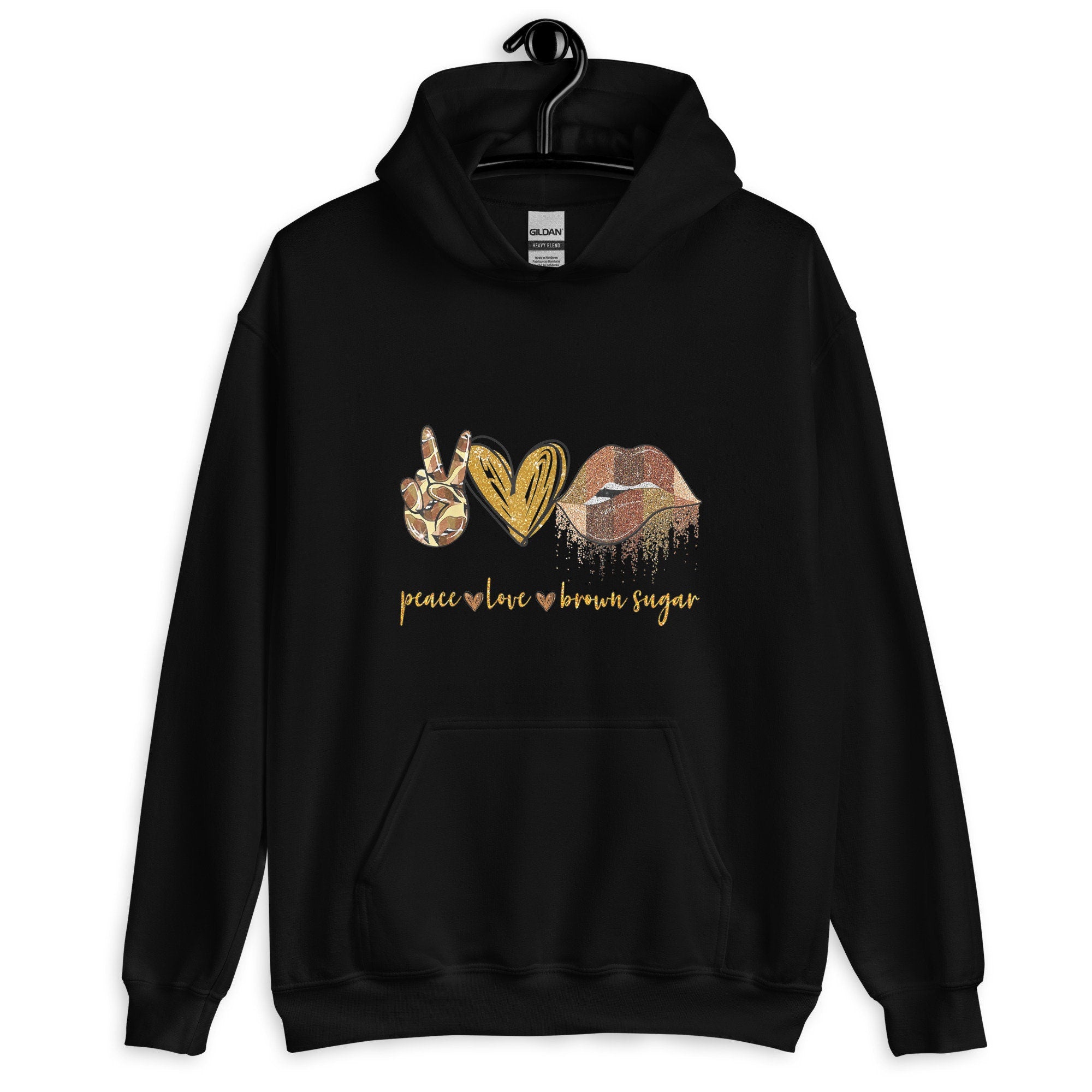 Peace Love Brown Sugar Lips Unisex Hoodie Hoodie – Premium Graphic · Perfect For Daily Wear