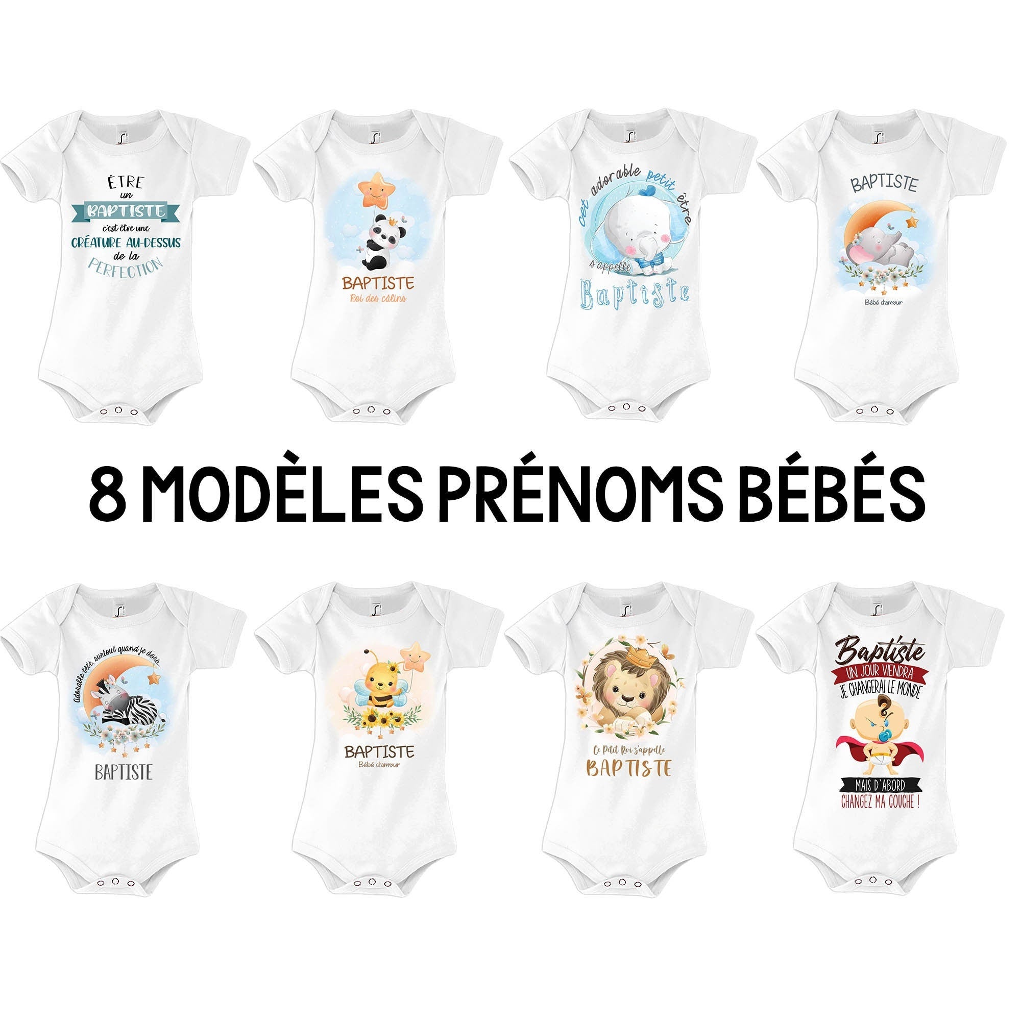 Body Bb Prnom Garon 8 Modles Body bb Naissance Cadeau Vtement Enfant mignon Graphic Tee – Bold Style · Trending Graphic Apparel
