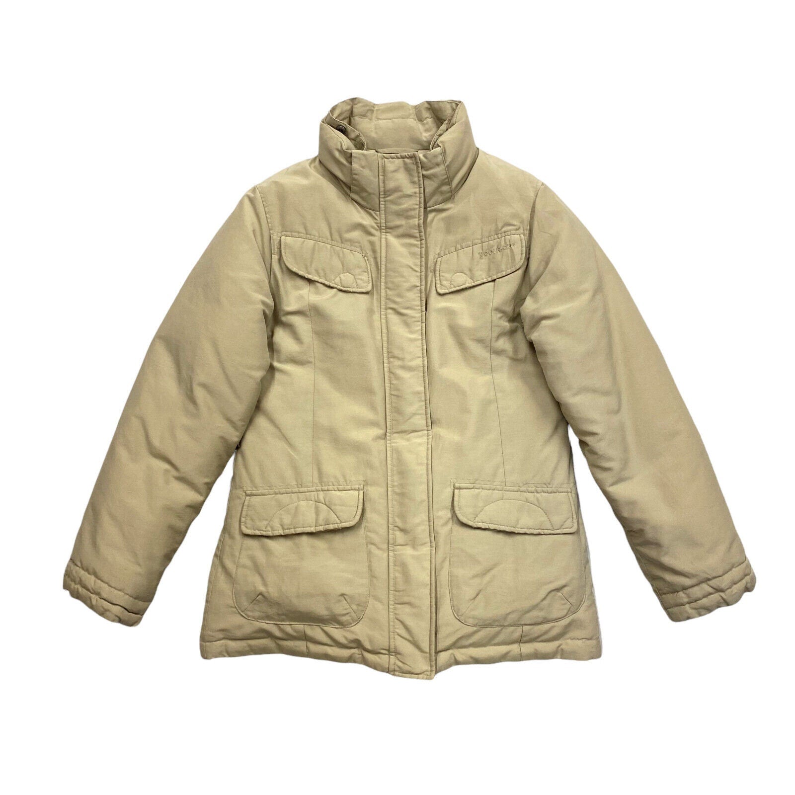Woolrich Womens Cotton Nylon Short Padded Down Jacket Vintage Designer Beige Graphic Tee – Premium Graphic · Great Gift For Fans