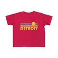 Detroit Toddler Shirt Retro Sunrise Detroit Michigan Kid39s TShirt Personalization Available Graphic Tee – Bold Style · Trending Graphic Apparel