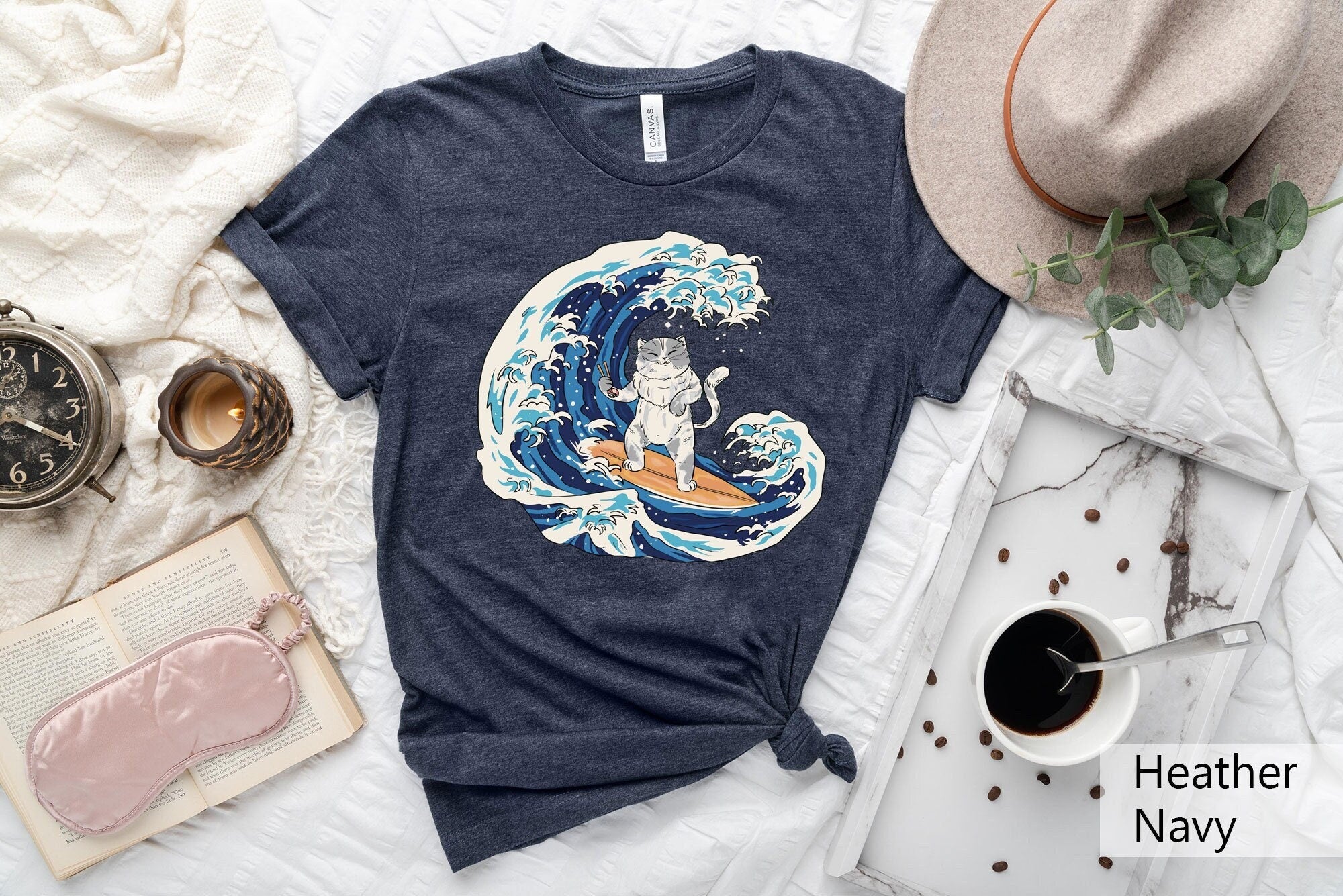 Surfer Cat Shirt The Great Wave off Kanagawa Shirt Great Wave Shirt Cat Lover Shirt Surfers Shirt Japanese TeeJapanese Aesthetic Shirt Graphic Tee – Easygoing Wear · High-Quality Print