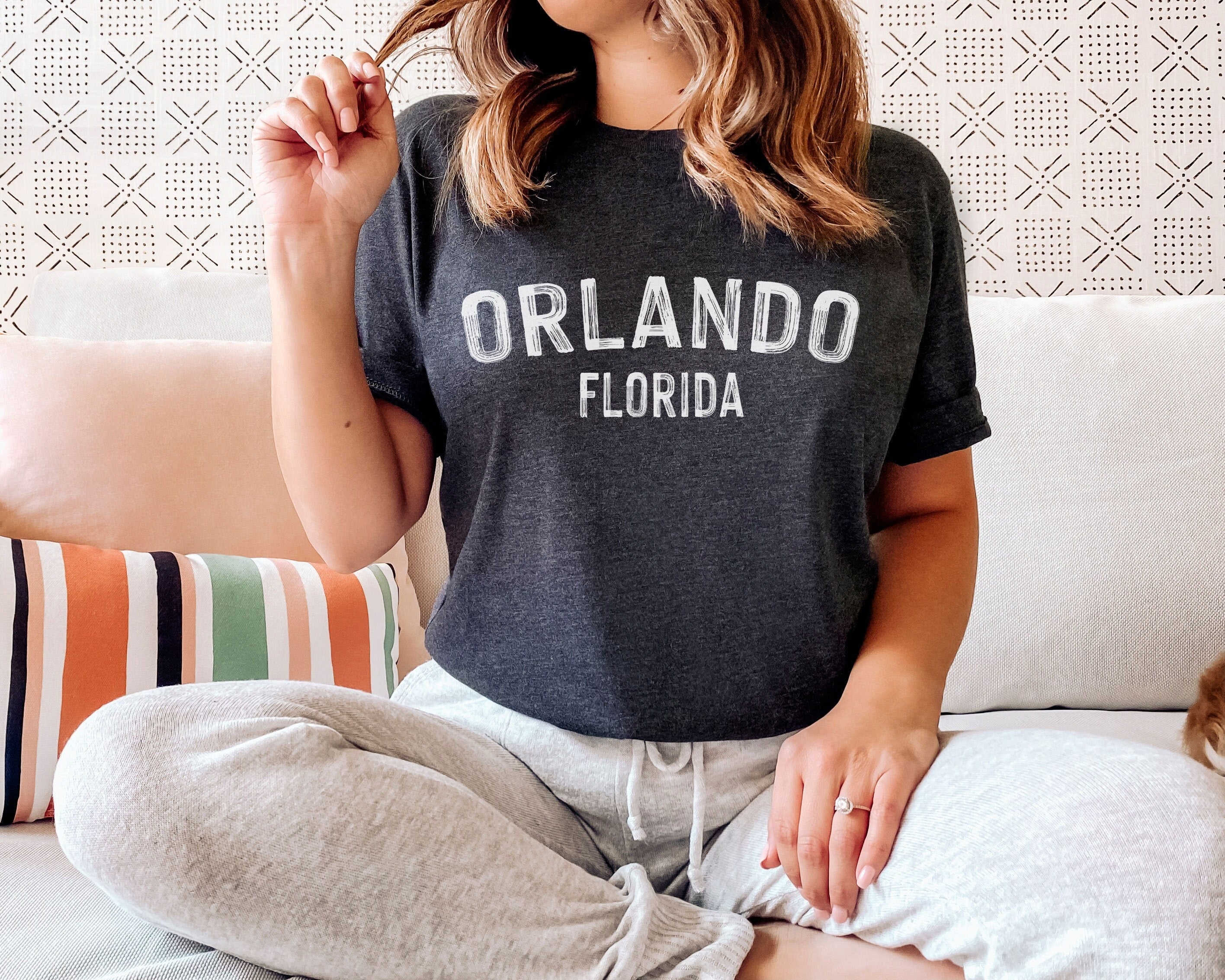 Orlando Florida Shirt Paint Text Unisex Orlando TShirt Personalization Available Graphic Tee – Everyday Comfort · Great Gift For Fans