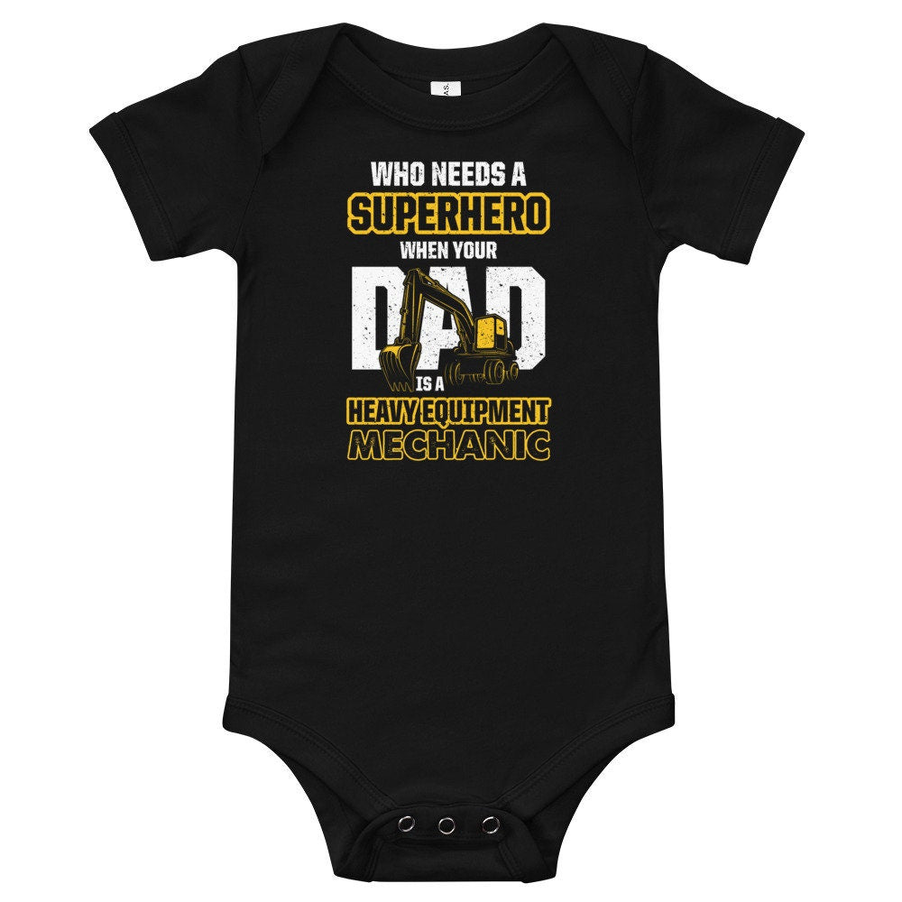Heavy Equipment Mechanic Dad Baby short sleeve one piece Graphic Tee – Aesthetic Look · Top Pick For Any Outfit