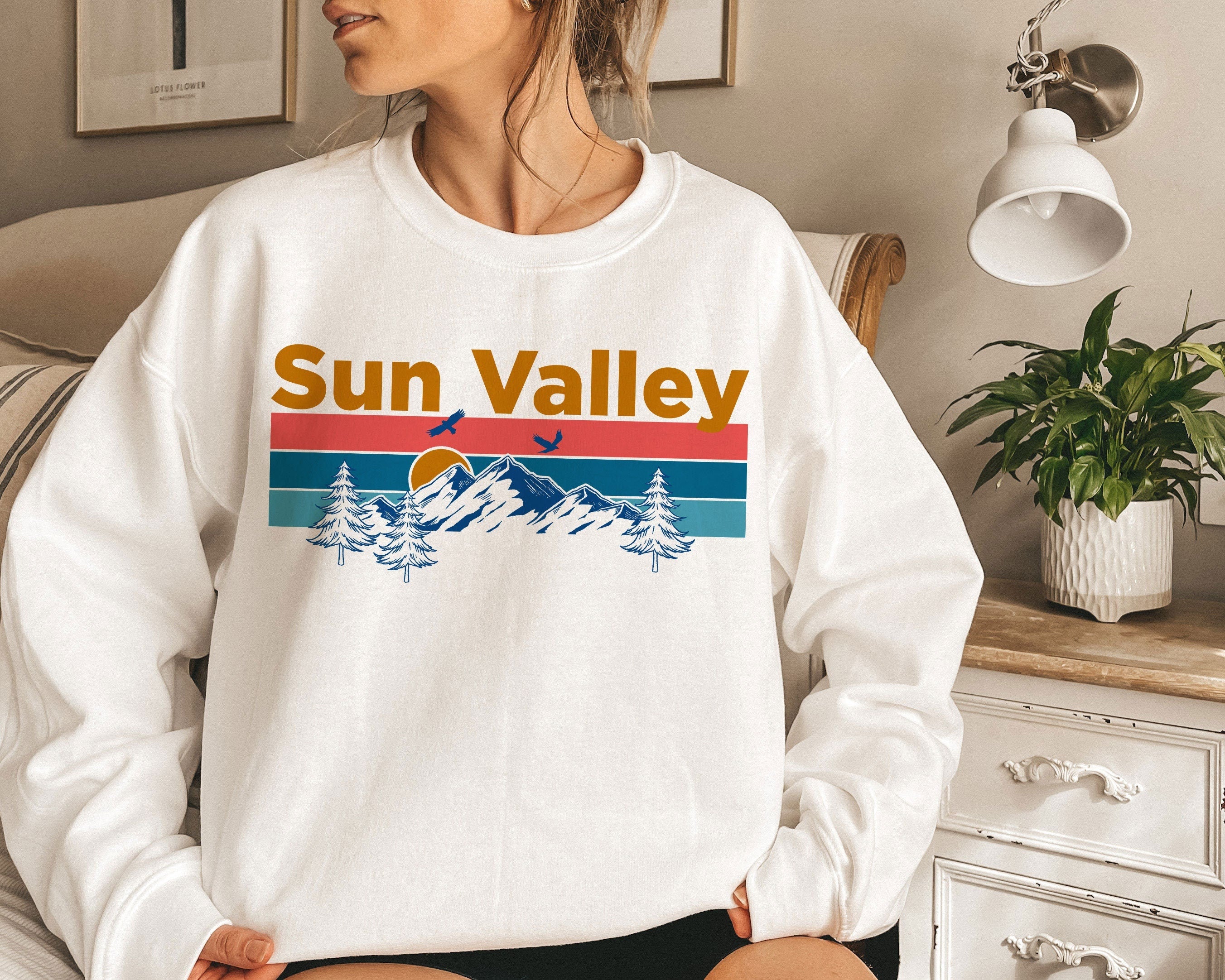 Sun Valley Idaho Sweatshirt Mountain Sunset Unisex Sun Valley Sweatshirt Personalization Available Sweatshirt – Feel-Good Design · Trending Graphic Apparel