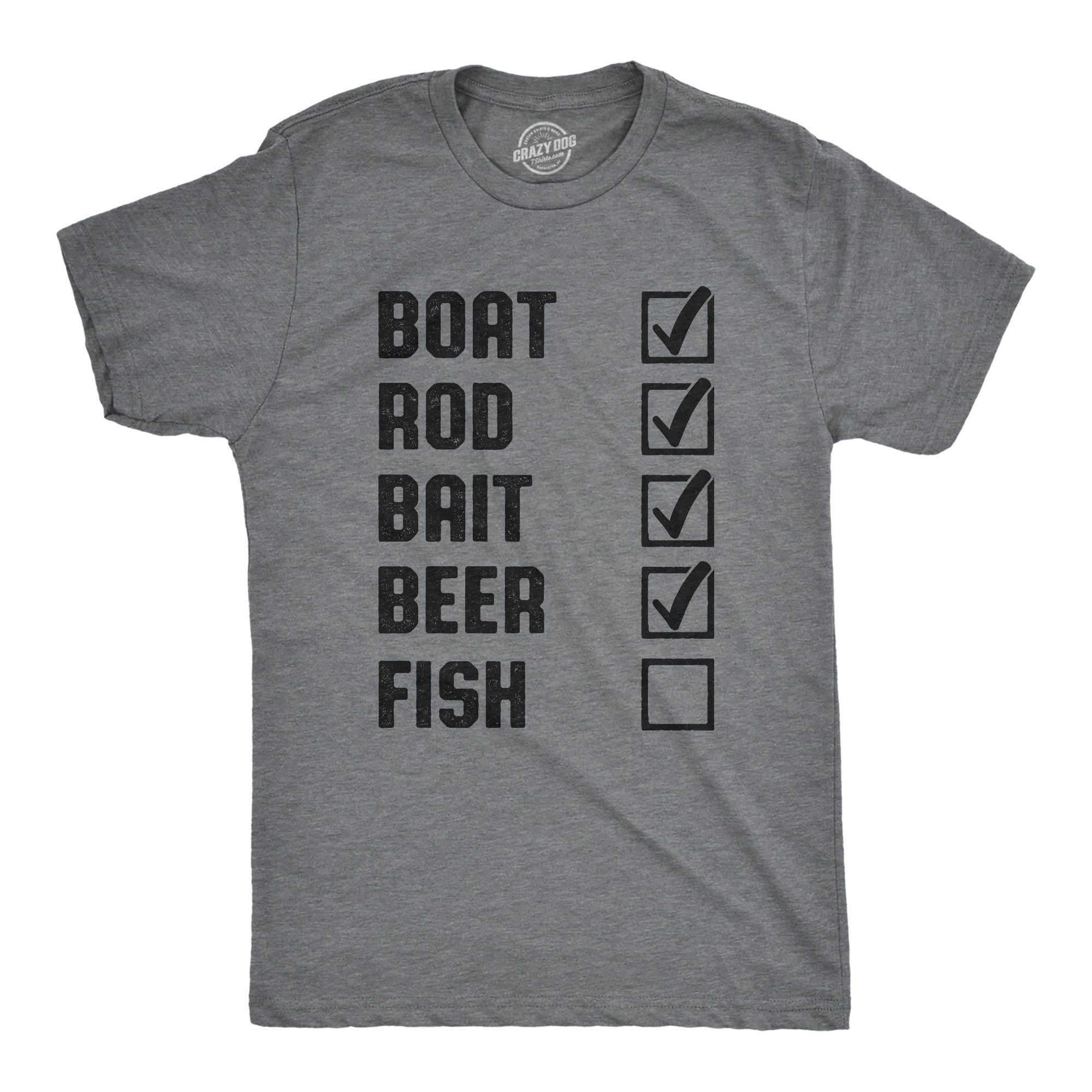 Mens Fishing T shirt Funny Fishing Shirt Fishing Graphic Tee Fisherman Gifts Present For Fisherman Fishing Checklist Fishing List Graphic Tee – Fan Favorite · Perfect For Daily Wear