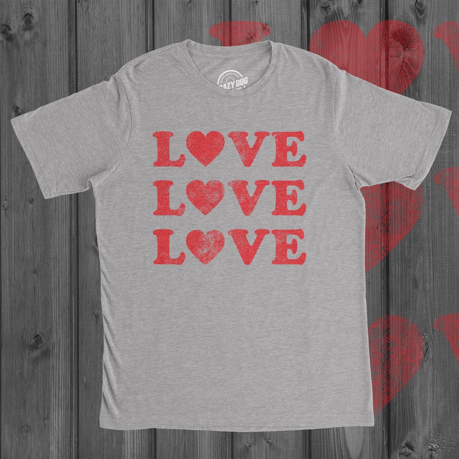 Valentines Heart Shirt Mens Love Love Love Heart Shirt Love x3 Shirt Anniversary Big Love Shirts Guys Valentines Day Tee Man S M L XL Graphic Tee – Everyday Comfort · Great Gift For Fans