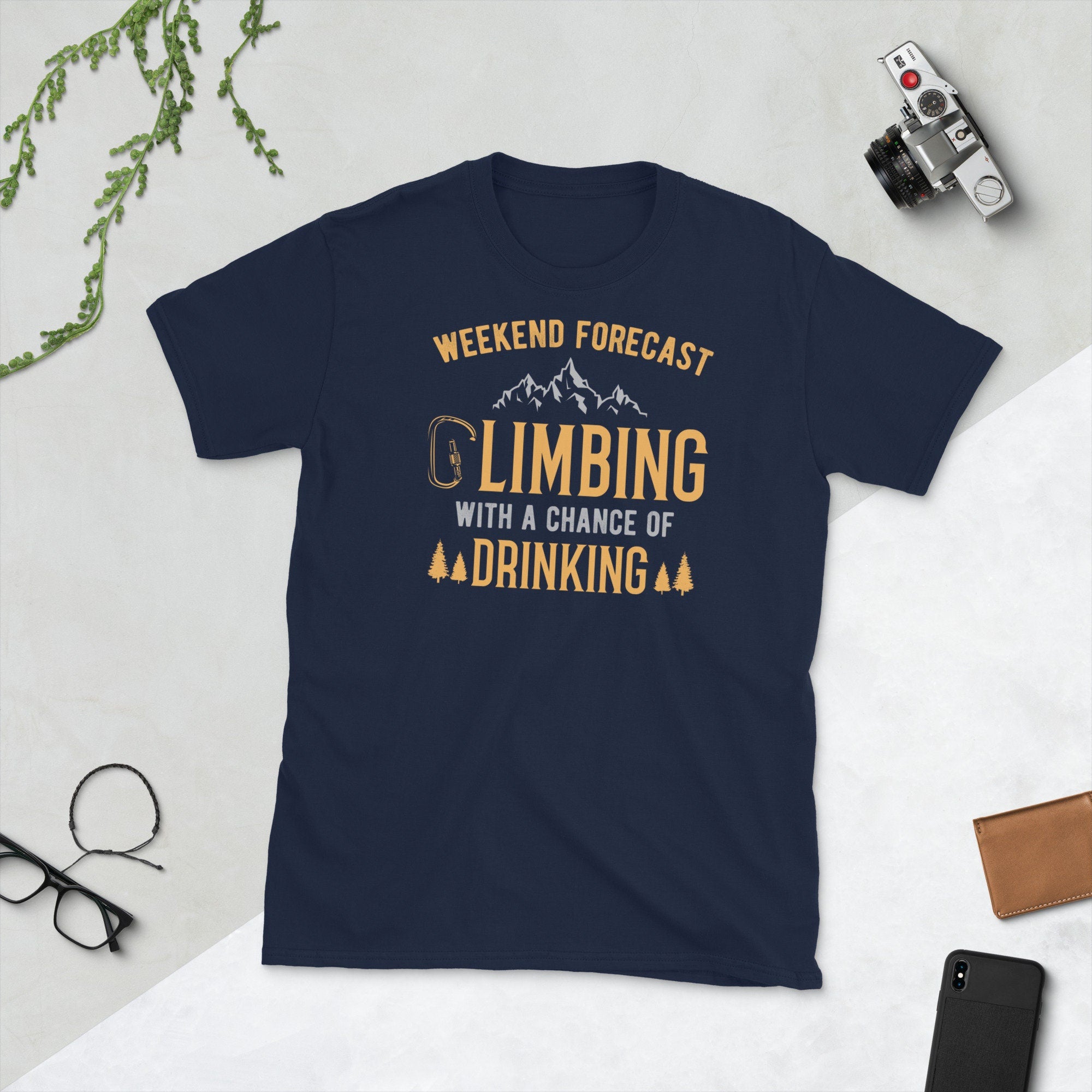 Rock Climber Shirt Weekend Forecast Climbing with Chanche of Drinking Funny Climber Tshirt Graphic Tee – Soft Feel · Top Pick For Any Outfit