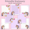 Kawaii Stationery Printable Unicorn Stationery Printable Kawaii Letter Paper Cute Kids Stationary Letter Writing Paper Journal Pages Graphic Tee – Cozy Vibes · Top Pick For Any Outfit