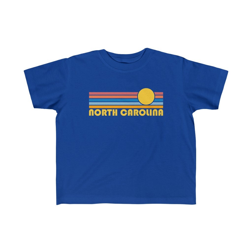 North Carolina Toddler Shirt Retro Sunrise North Carolina Kid39s TShirt Personalization Available Graphic Tee – Easygoing Wear · Must-Have Style