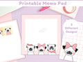 Dog Notepad Printable Memo Pad Kawaii Stationary Pug Memo Kawaii Memo Sheets Cute Printable Notepad Cute Stationery Small Memo Pad Graphic Tee – Everyday Comfort · Great Gift For Fans