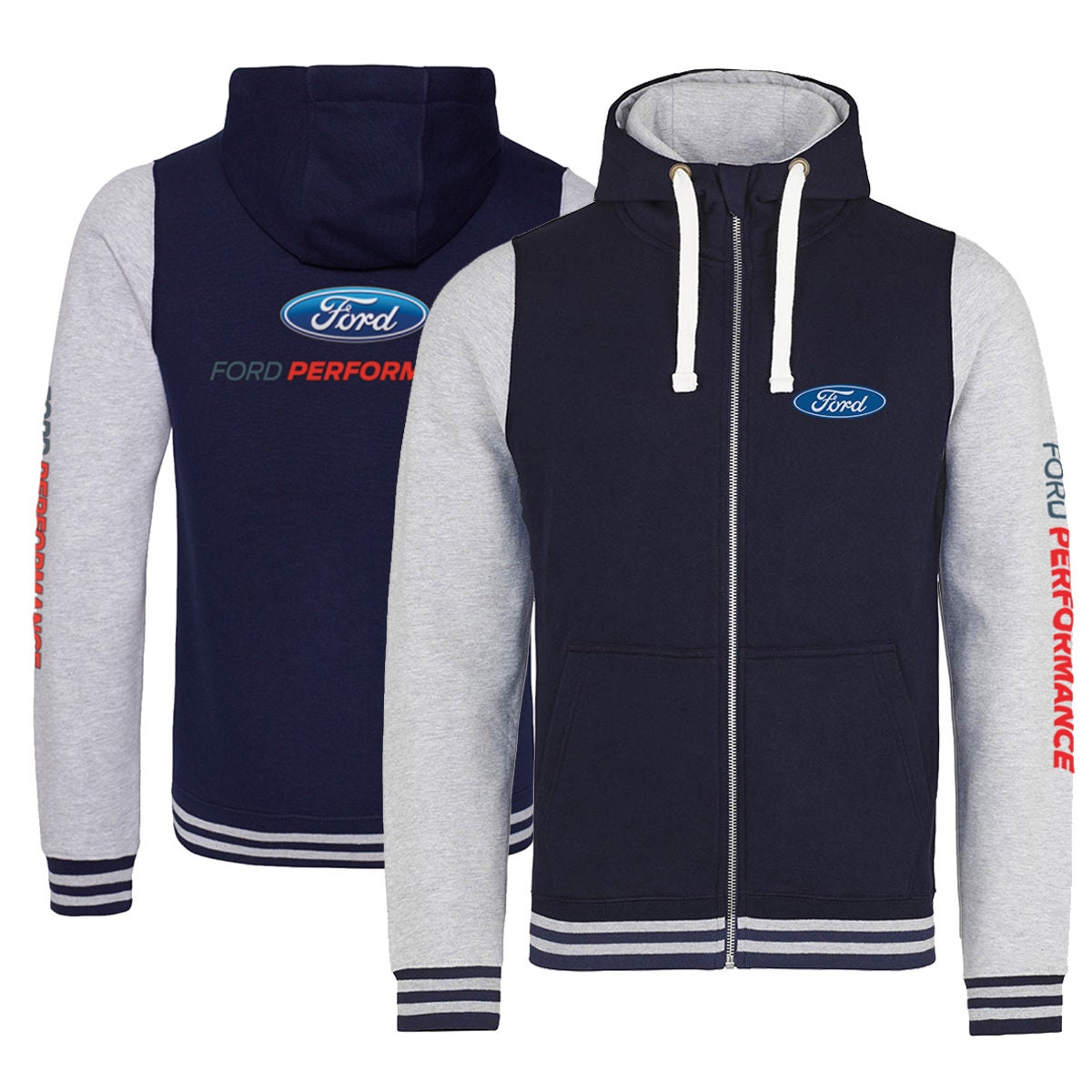 Ford Performance Varsity Baseball Men39s Zip Hoodie Hoodie – Warm & Stylish · Must-Have Style