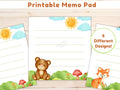 Woodland Printable Memo Pad Printable Memo Pad PDF Bear Memo Cute Printable Notepad Woodland Stationery Forest Cute Stationery Graphic Tee – Aesthetic Look · High-Quality Print