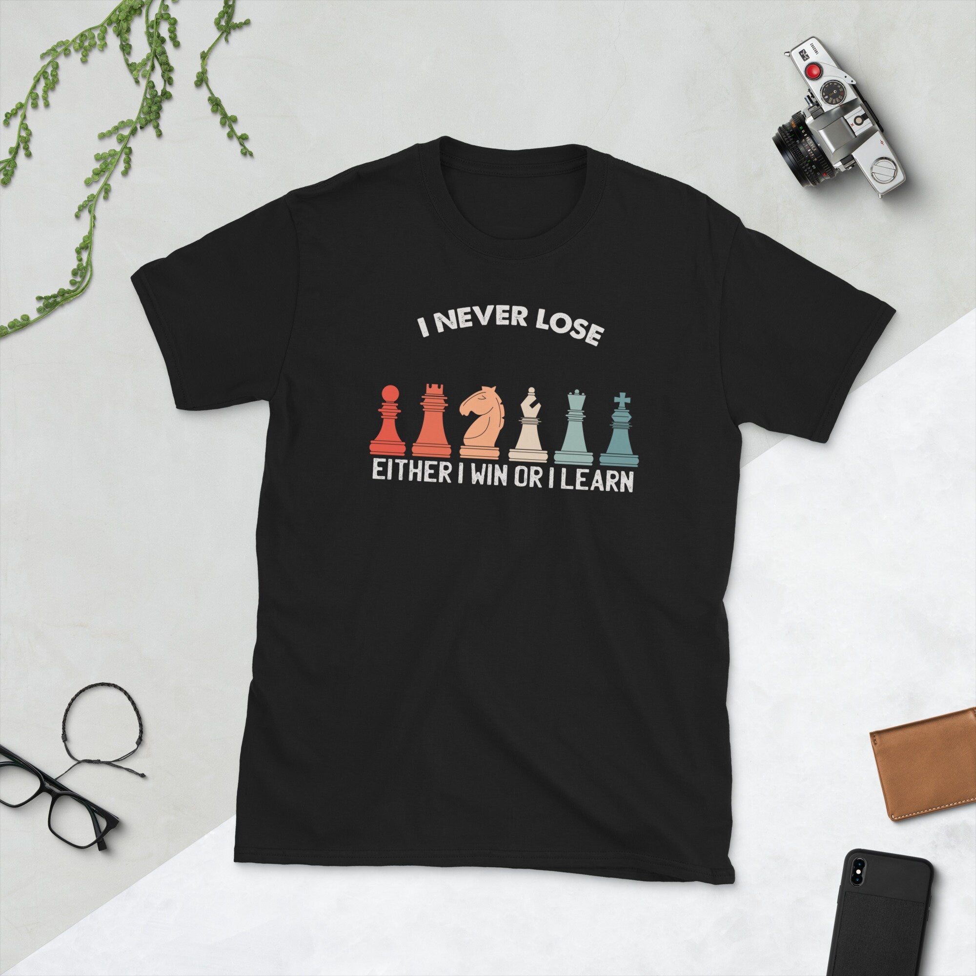 Retro Chess Player Shirt Funny Chess Saying Shirt quotI Never Losequot Graphic Tee – Cozy Vibes · Trending Graphic Apparel