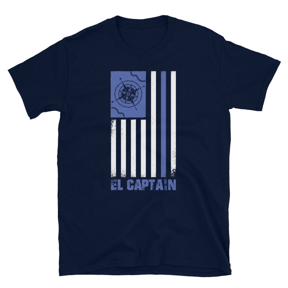El Captain US Flag Sailor Shirt SAiling Boat CAptain Tshirt Gift Idea Graphic Tee – Warm & Stylish · Perfect For Daily Wear