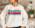 Seattle Washington Sweatshirt Retro Bike Unisex Adult Crewneck Seattle Sweatshirt Personalization Available Sweatshirt – Fan Favorite · Great Gift For Fans