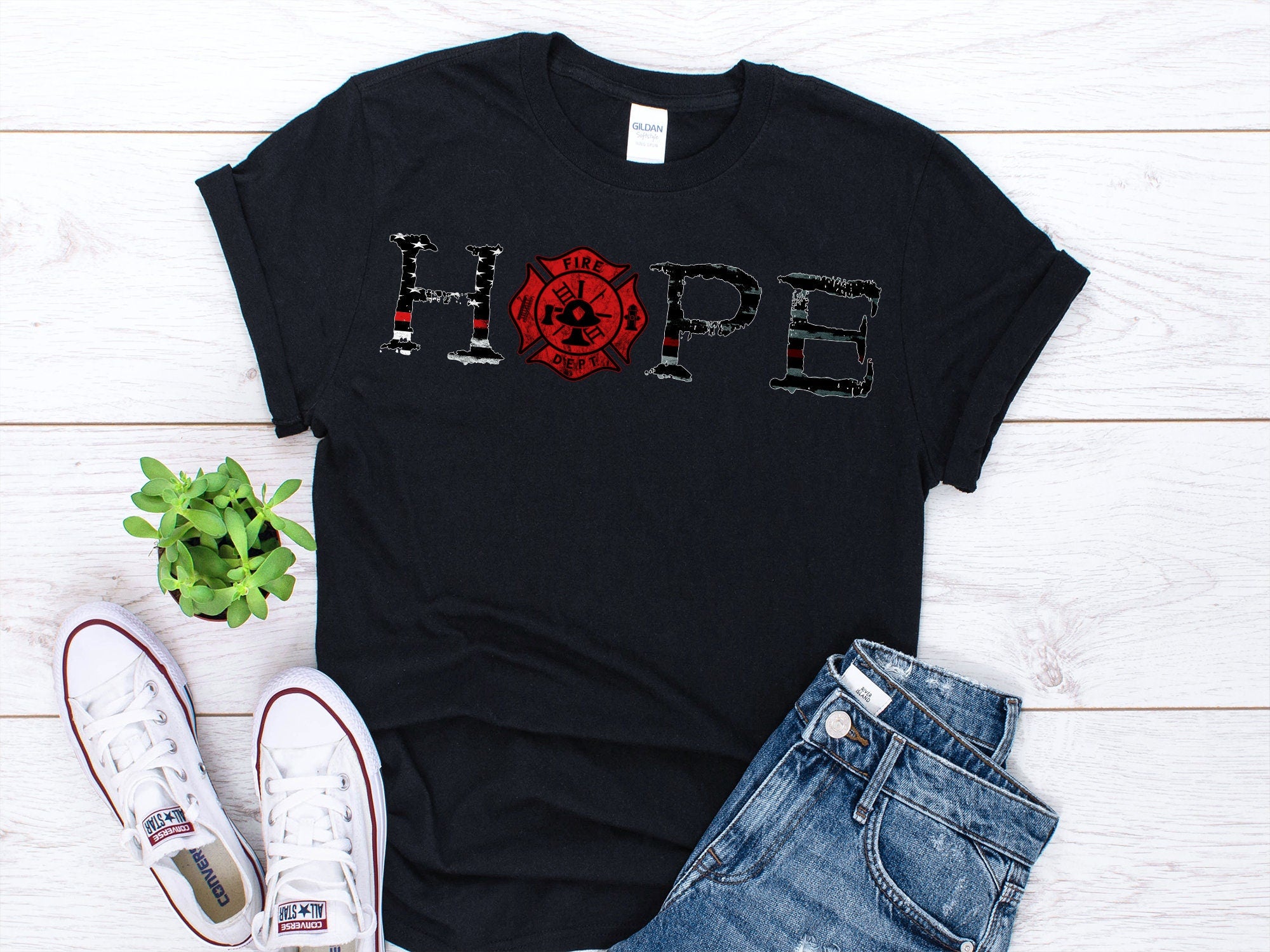 Hope Firefighter Shirt Firefighter Shirt Fireman Shirt Fireman Gifts Funny Firefighter Tshirt Fire Dept Shirt Gift For Firefighters Graphic Tee – Aesthetic Look · Trending Graphic Apparel