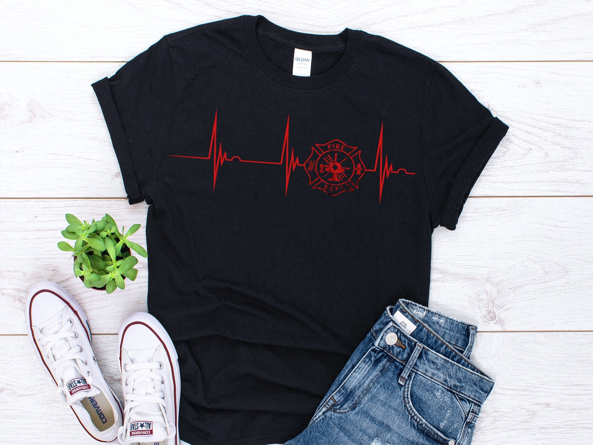 Fireman Heartbeat Shirt Fire Dept Shirt Fireman Shirt Funny Fireman Tshirt Fireman Gifts Fire Fighter Shirt Gift For Firefighter Tee Graphic Tee – Warm & Stylish · Top Pick For Any Outfit