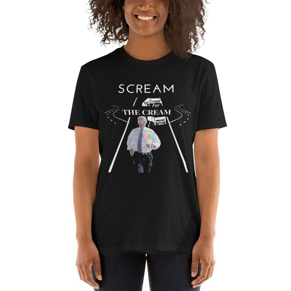 Biden Ice Cream Van Running Short Sleeve Unisex T Shirt Graphic Tee – Cozy Vibes · Trending Graphic Apparel
