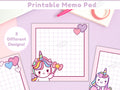 Printable Memo Pad Kawaii Stationary Unicorn Memo Pad Kawaii Memo Sheets Cute Printable Notepad Cute Stationery Printables Template Graphic Tee – Everyday Comfort · Top Pick For Any Outfit