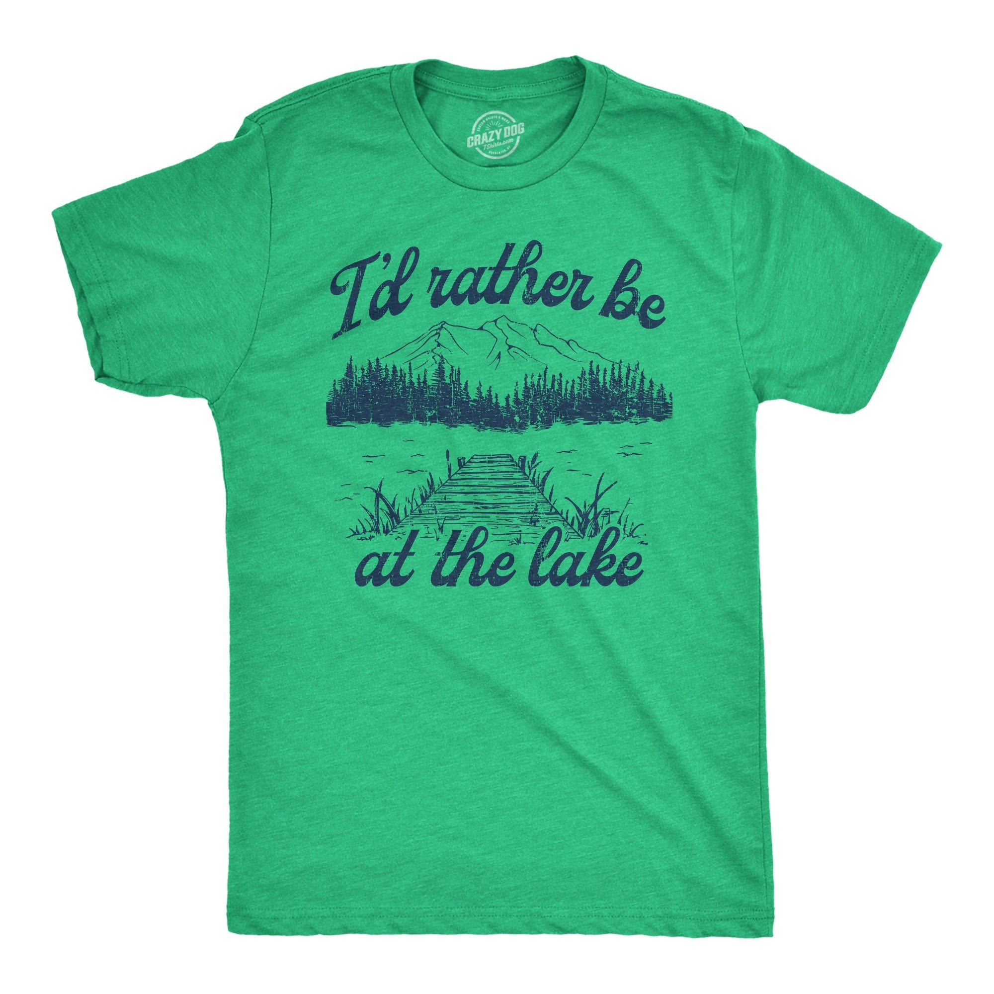 Rather Be At The Lake Shirt Lake Fishing Shirt Fishing Holiday Camping Gear Happy Camper T shirt Funny Camping Shirt For Men Graphic Tee – Aesthetic Look · High-Quality Print