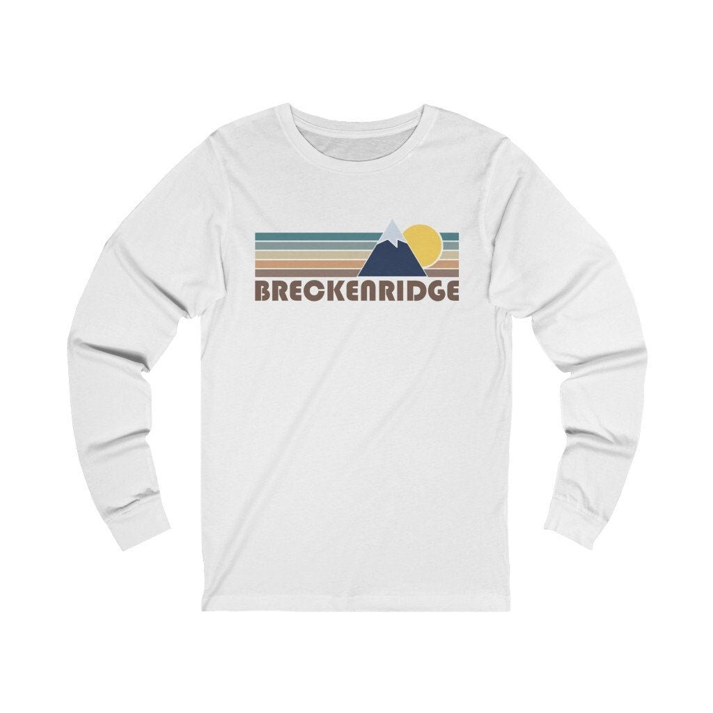 Breckenridge Colorado Long Sleeve Shirt Unisex Fall Retro Mountain Long Sleeve Breckenridge T Shirt Personalization Available Graphic Tee – Soft Feel · Great Gift For Fans