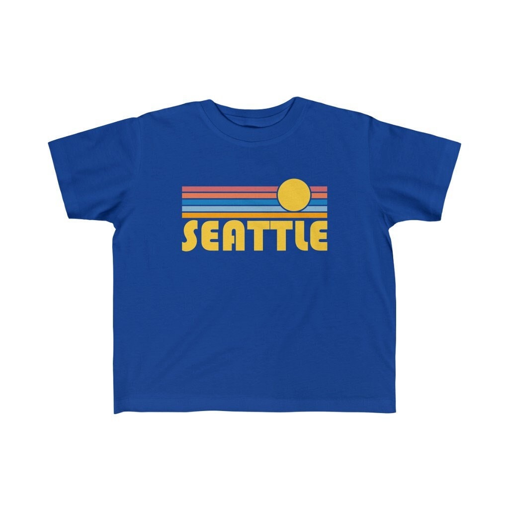 Seattle Toddler Shirt Retro Sunrise Seattle Washington Kid39s TShirt Personalization Available Graphic Tee – Warm & Stylish · Top Pick For Any Outfit