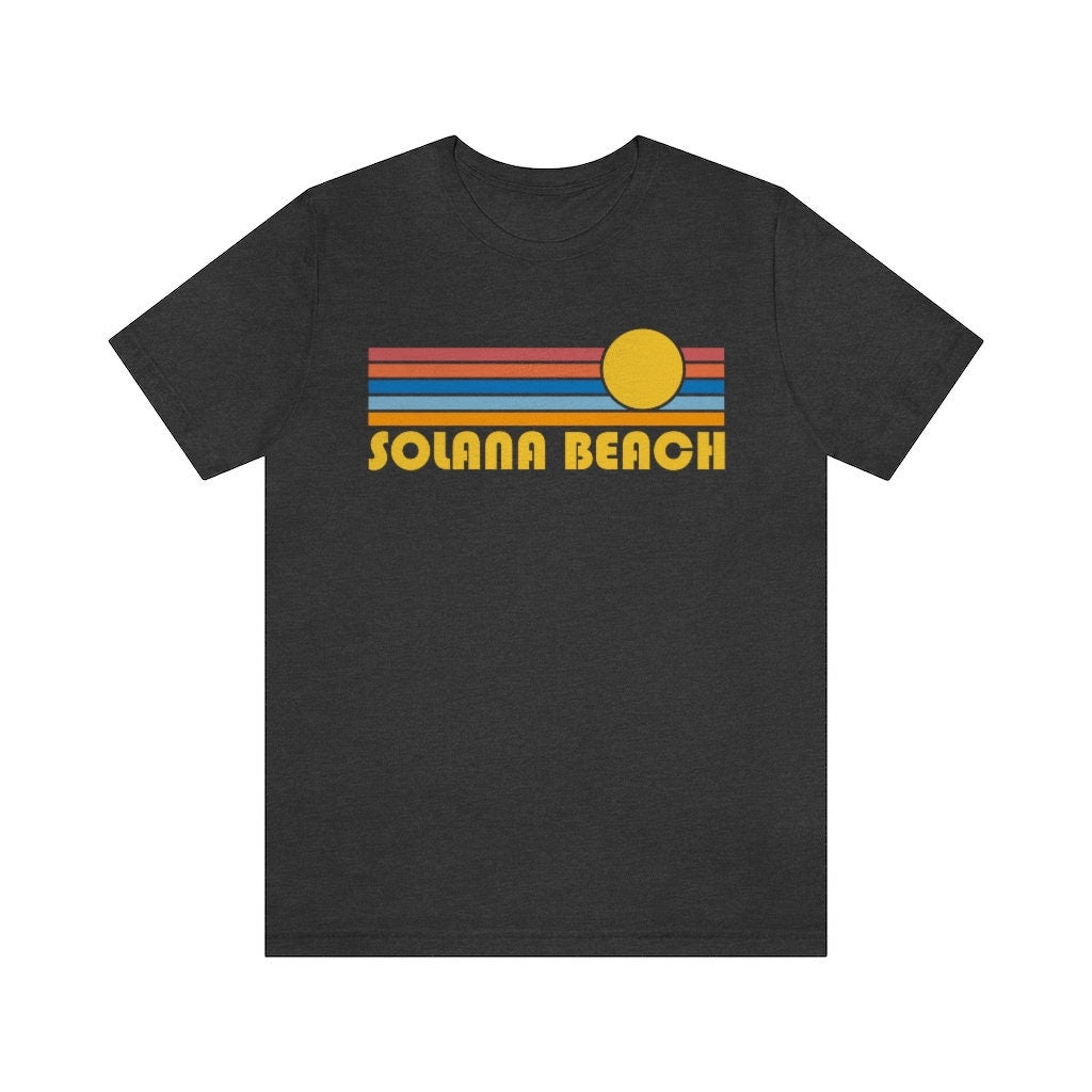 Solana Beach Florida TShirt Retro Sunrise Adult Unisex Solana Beach TShirt Personalization Available Graphic Tee – Aesthetic Look · Top Pick For Any Outfit