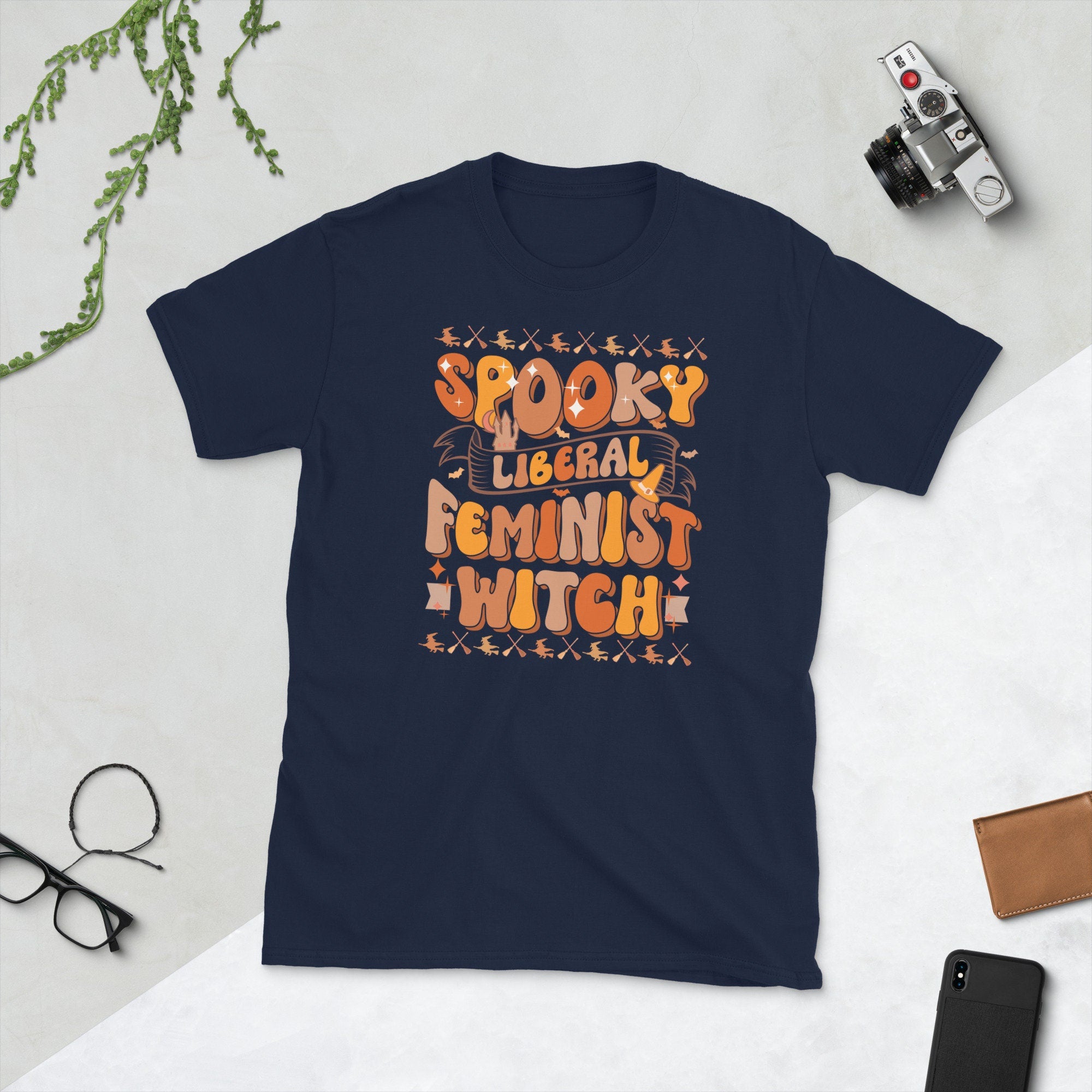 Spooky Liberal Feminist Witch Shirt Graphic Tee – Soft Feel · Trending Graphic Apparel