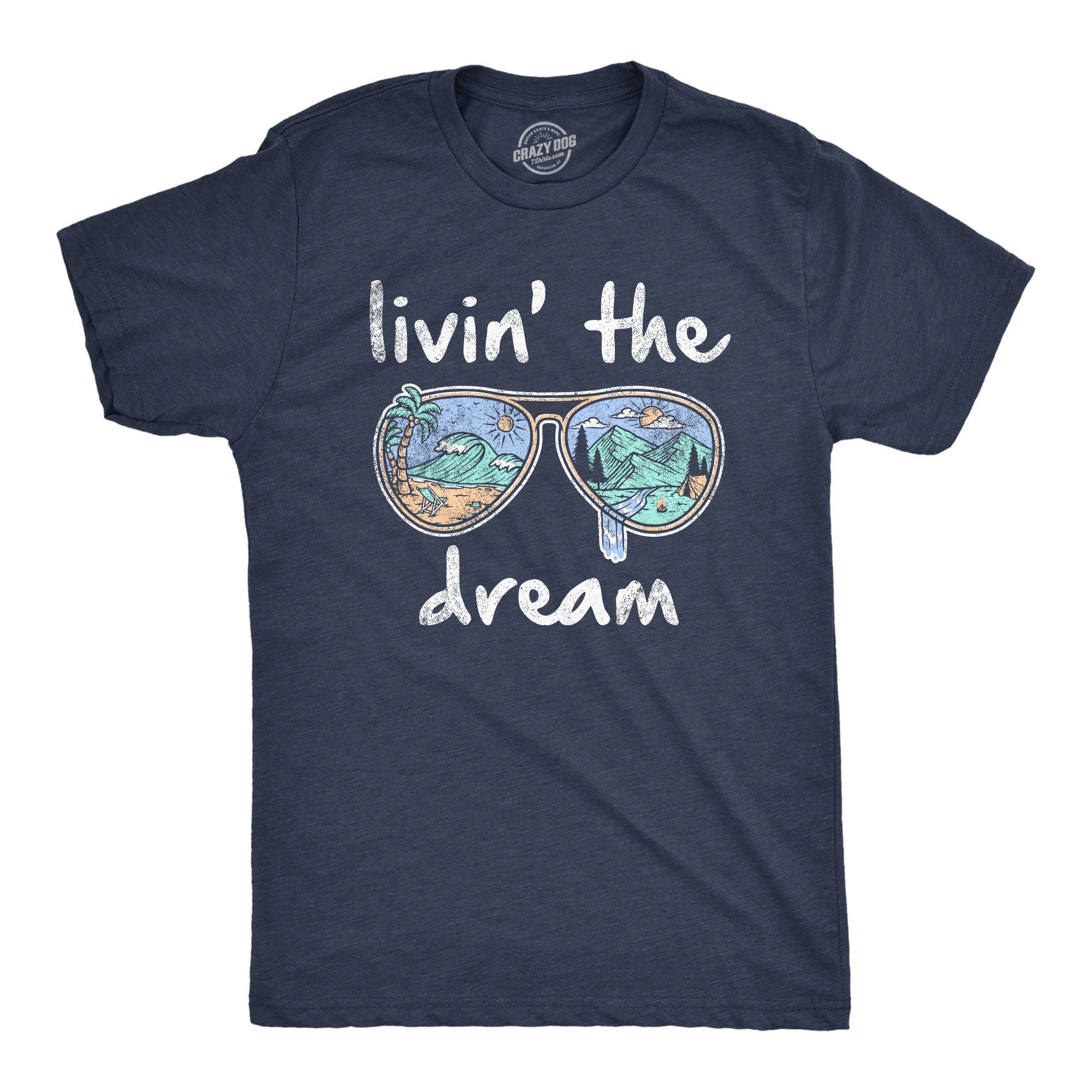 Livin39 The Dream Sunglasses Beach Shirts Mens Sarcastic Beach Shirt Weekend Vacation Tshirt Joke Quotes Guys Holiday Tee Vacation Graphic Tee – Everyday Comfort · Perfect For Daily Wear