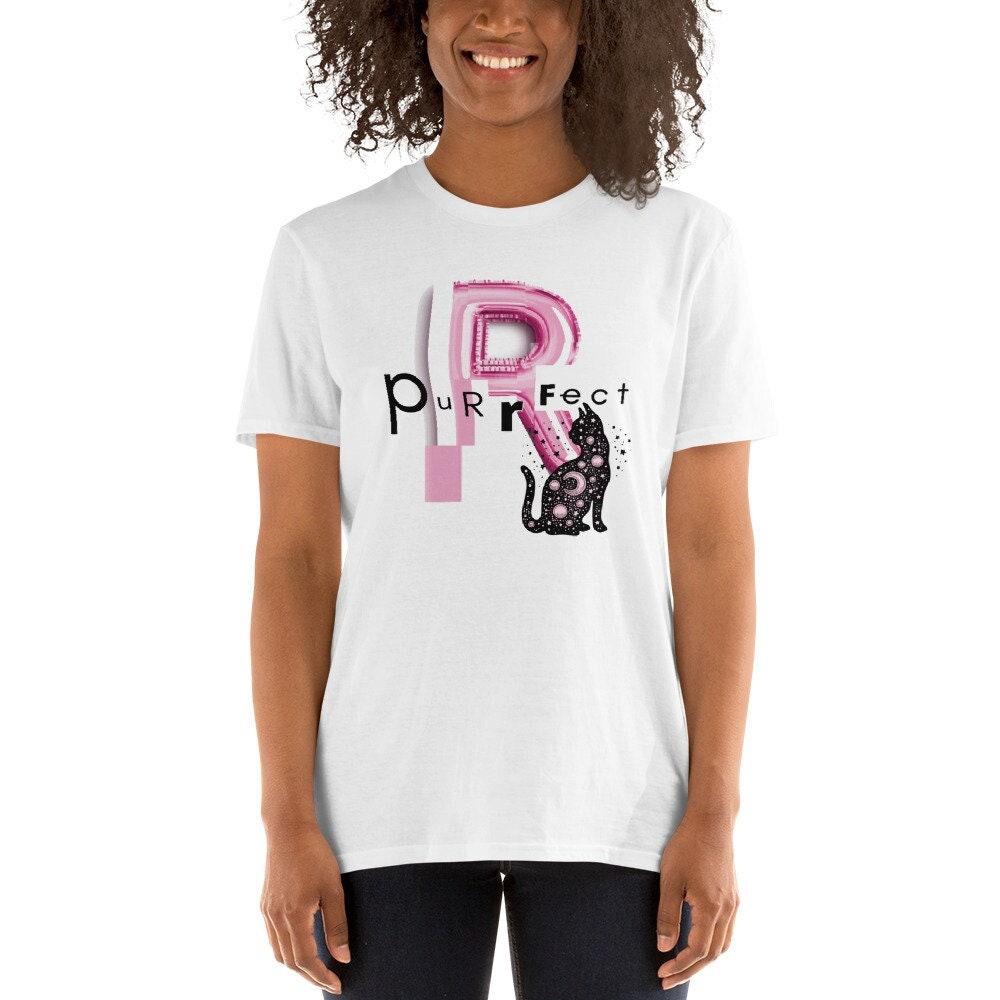 Purrfect Pussy Cat Short Sleeve Unisex T Shirt Graphic Tee – Aesthetic Look · High-Quality Print