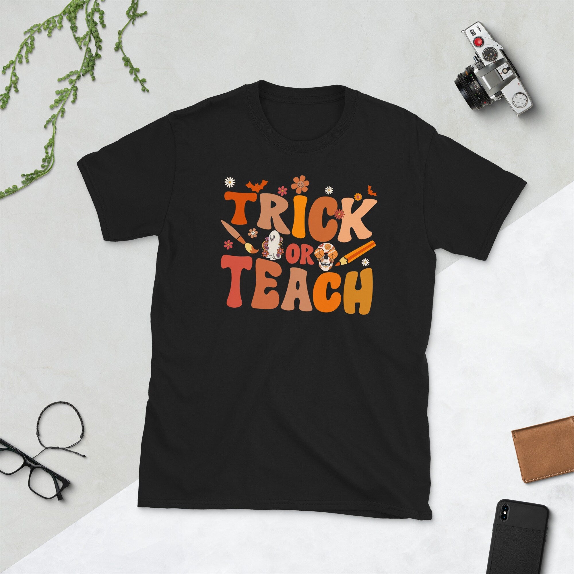 Trick Or Teach Funny Teacher Halloween Shirt Graphic Tee – Premium Graphic · Perfect For Daily Wear