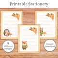 Fall Stationery Set Stationery for Kids Stationery Printable Autumn Stationery Letter Paper Cute Letter Paper Forest Animals Pumpkin Graphic Tee – Easygoing Wear · High-Quality Print